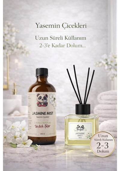 Yasemin Çiçekleri Çubuklu Oda Kokusu 250 Ml Refil Ve 100 Ml Difüzör Şişe Fresh