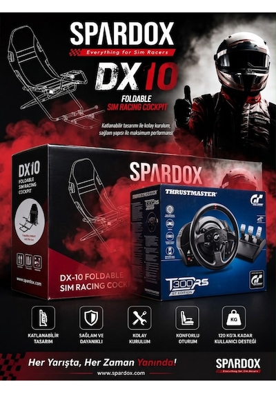 Thrustmaster T300 Rs Direksiyon Seti Spardox Dx10 Yarış Simulatörü