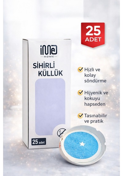İma Home Sihirli Küllük 25 Adet Dumansız Kokusuz Kül Toplayıcı Taşınabilir Hijyenik Masa Üstü Küllük