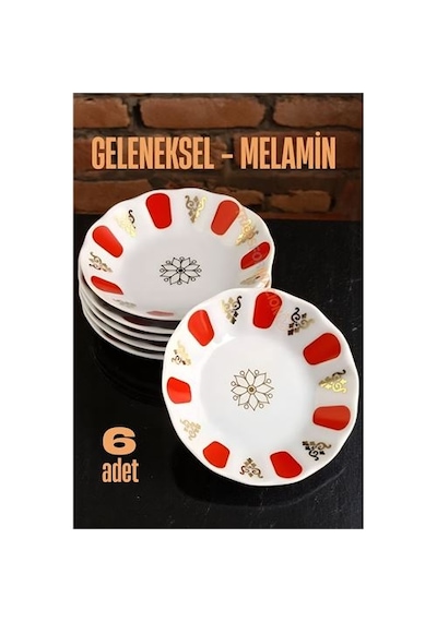 Zenvac Melamin Çay Tabağı 6 Adet Geleneksel Türk Çay Bardağı Altlığı 721658 Zenvac29 Renkli