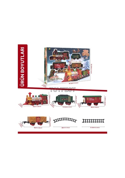 Renkli Christmas Yılbaşı Ağaç Dekoru İçin Işıklı Ve Sesli Classic Lüks Tren Seti