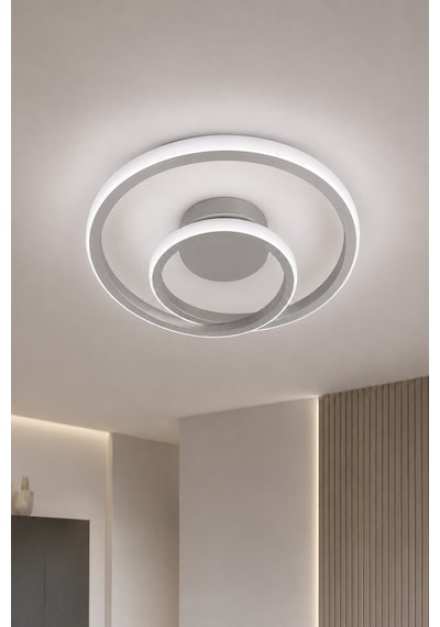 AvizeGO Omisa Led Plafonyer Avize Beyaz Işık Gri
