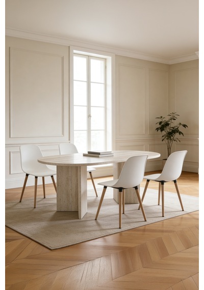Harmony Nara Oval Masa 180x75x90 Cm Trevi- Modern Tasarım Bej