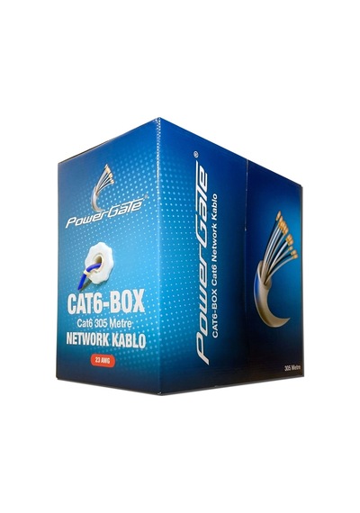 Powergate Cat6-box-bl, 23awg 0,57mm, Utp, Cat6 Kablo, 305m, Mavi