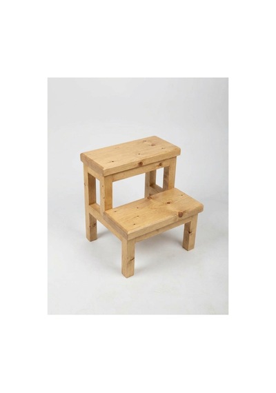 Ahşap 2 Basamaklı Tabure Merdiven - Çok Amaçlı Mutfak Ve Çocuk Taburesi - Ahşap Basamak 40x40 Cm Bej - 936653309 Bej