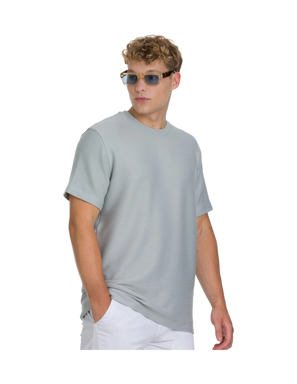 Hatemoğlu Gri Regular Fit Bisiklet Yaka Basic Tişört 35185 567969