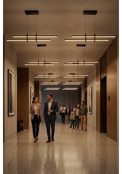 Halo Silver Lineer Led Sarkıt Avize Kumandalı Dim Edilebilir - Aşağı Işık Sarı Işık