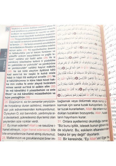 Türkçe Okunuş-Meal-Arapça 3 Bölmeli Kuran Cami Boy