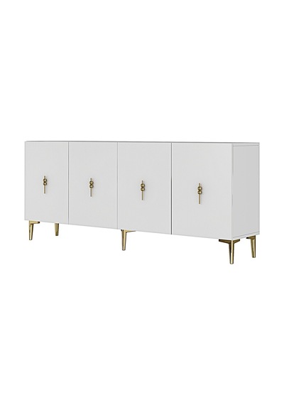 Ka1812bg Salkım Konsol ,tv Sehpası Beyaz-gold 180cm