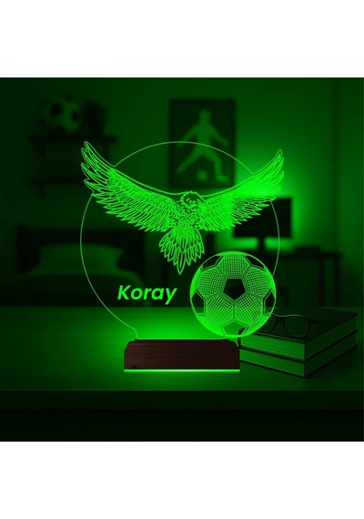 Luvivia Kartal Top Futbol Taraftar Hediye Kişiye Özel 3d Lamba - Masa Gece Lambası