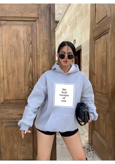 Startmore The Best Baskılı Kapişonlu Sweatshırt Siyah