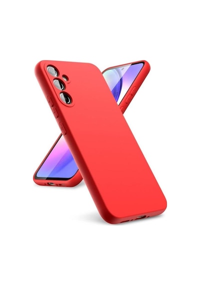 Samsung Galaxy A37 Uyumlu Silikon Kılıf - Pastel Renk Tonu Kamera Korumalı Kapak - Kırmızı