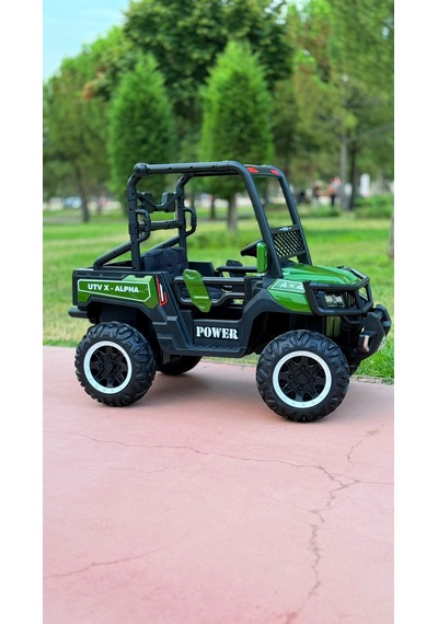 Utv X Alpha 24 Volt 4 Çekerli 800 Watt Akülü Araba Eva Teker Yeşil