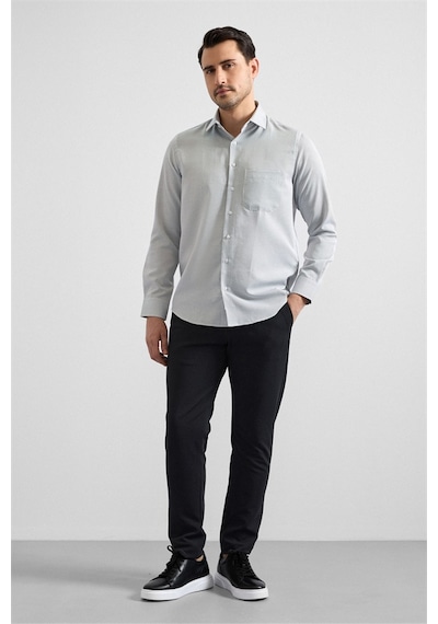Süvari Siyah Regular Klasik Yaka Casual Gömlek Gm2025300050-s09 Siyah