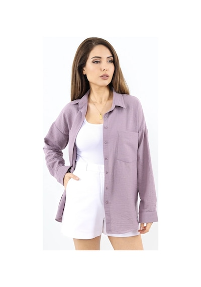 Ritnice Kadın Well Violet Keten Gömlek Mor