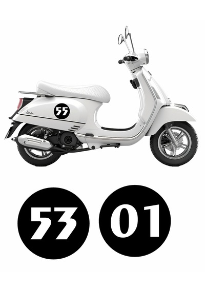Kişiye Özel 2 Adet Numara Sticker - Motosiklet Araba Oto Karavan Cam Sticker - 00099 20x20 Cm