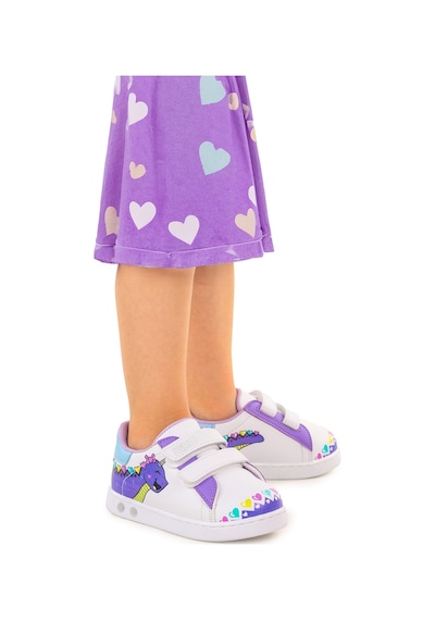 Kiko Kids Mermaid Cırtlı Işıklı Kız Bebek Spor Ayakkabı Mor