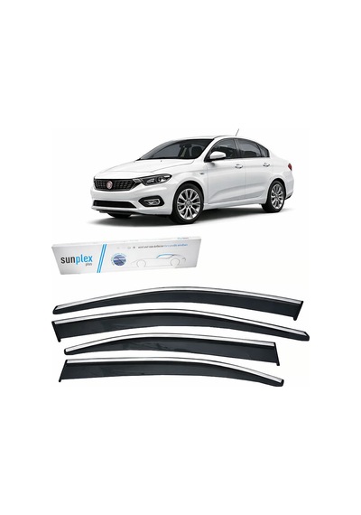 Sunplex Fiat Egea 2015- Krom Cam Rüzgarlığı 4 Parça