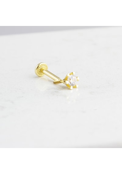 Glorria Altın Tektaş Tragus Piercing Çok Renkli