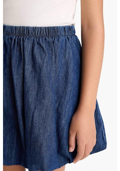 Defacto Kız Çocuk Beli Lastikli Balon Jean Etek G1229a825aunm28 Mavi