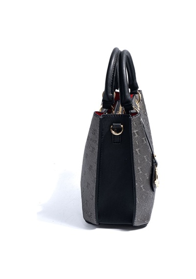 Silver Polo Sp1272 Kadın El Çantası Logolu Platin-siyah