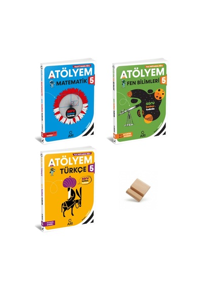 Arı 5. Sınıf Maarif Matematik Fen Bilimleri Ve Türkçe Atölyem 3lü Set + Telefon Standı