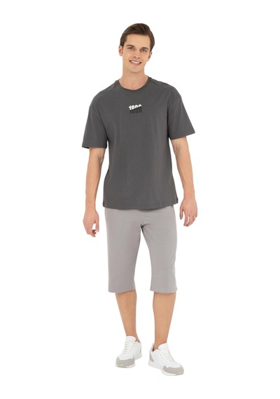 U.s. Polo Assn. Erkek Comfort Fit Bisiklet Yaka Tişört Antrasit