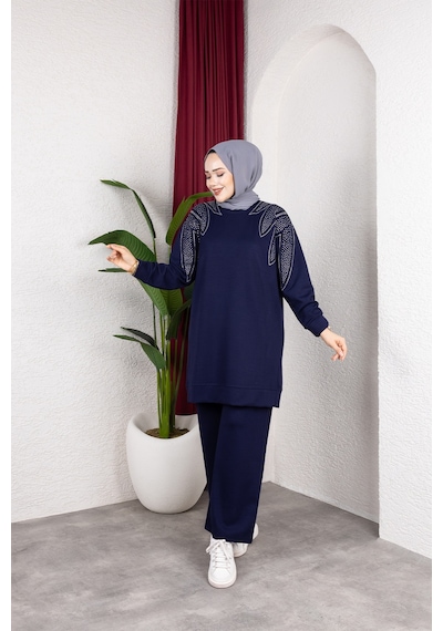 Hira Life Fashion Moda Efsa Kadın Lacivert Tesettür Giyim Zarif Taş Detaylı Tunik & Pantolon İkili Takım Lacivert Lacivert Hira Life Fashion Moda Efsa Kadın Lacivert Tesettür Giyim Zarif Taş Detaylı Tunik & Pantolon İkili Takım Lacivert Lacivert