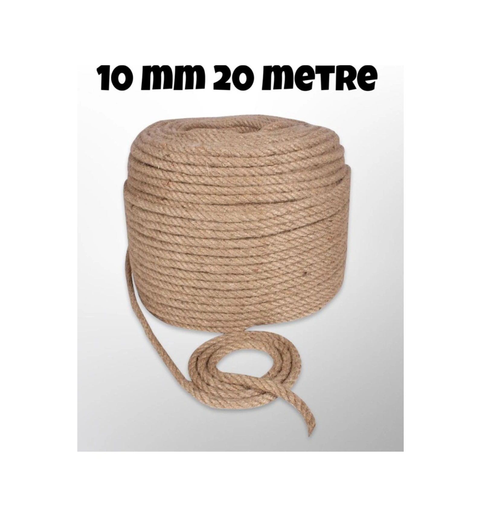 Jüt Halat İp 10mm 20 Metre , Kendir İp , Hasır İp - Dekor İpi