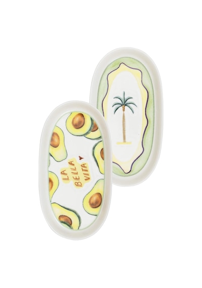 Marka Italian Summer Oval Servis Tabağı 2li 23 Cm Çok Renkli