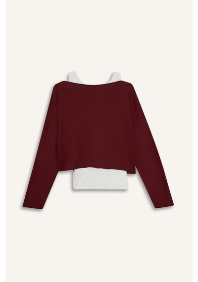 Defacto Regular Fit Kayık Yaka Modal Sweatshirt G3333ax25wnbr229 Bordo