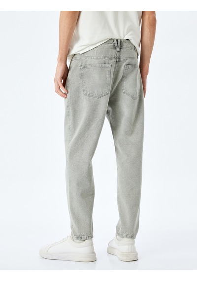 Koton Pamuklu Cep Detaylı Loose Fit Jean Pantolon Gri 5sam40067ıd Gri