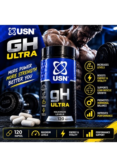 Usn Testo Gh Ultra Test Level Tribulus & Gaba & Arginine 120 Caps Aromasız