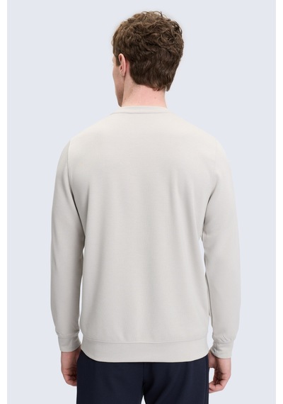 Hatemoğlu Gri Regular Fit Bisiklet Yaka Sweatshirt
