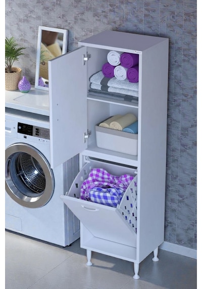 Eliusta Miretta Üst Bölme Kapaklı Altı Kirli Sepetli Dolap 45 Cm Genişlik Beyaz 45x138x32,5 Cm Dolap Beyaz Eliusta Miretta Üst Bölme Kapaklı Altı Kirli Sepetli Dolap 45 Cm Genişlik Beyaz 45x138x32,5 Cm Dolap Beyaz