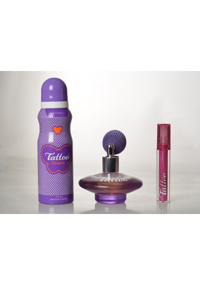 Aromel Tattoo Charm Parfüm EDT 50 ML + Deodorant 125 ML + Lip Gloss