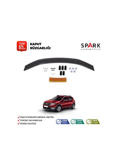 Dacia Sandero 2012-2020 Yıl Aralığı Uyumlu Kaput Rüzgarlığı 3mm