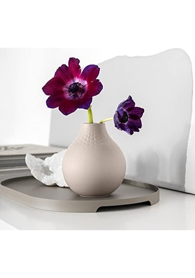 Villeroy & Boch - Manufacture Collier Kum, Küçük Vazo İnci, 12 Cm, Premium Porselen, Bej