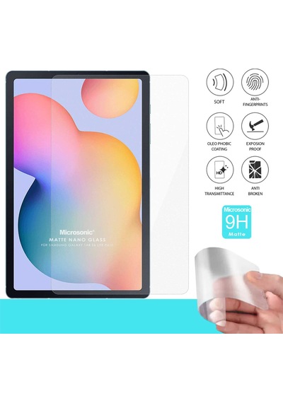 Microsonic Samsung Uyumlu Galaxy Tab S6 Lite 10.4" P610 Matte Nano Glass Cam Ekran Koruyucu