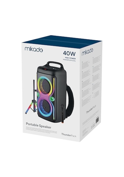 Mikado Md-66bt Thunderbag 40w 3600mah Çanta Taşıma Özellikli Usb-bt-tf-tws Işıklı Kablosuz Mikrofon