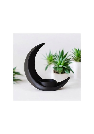 Crescent Moon Decoration With Elliptical Plant Pot