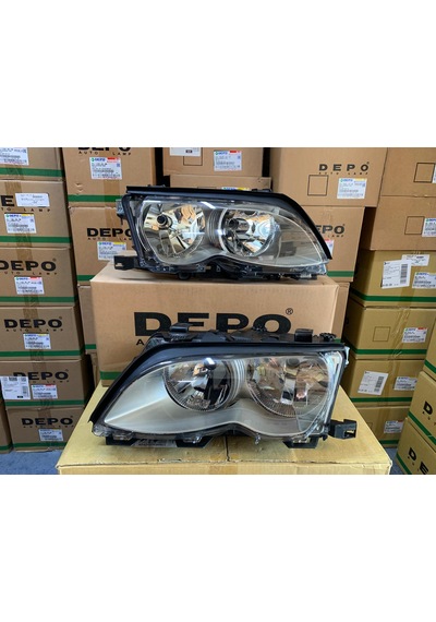 Bmw 3 Serisi E46 Kasa 2001-2005 Arası Depo Sağ Ve Sol Far Takım Halojen Krom Tip 63127165781 / 63127165782