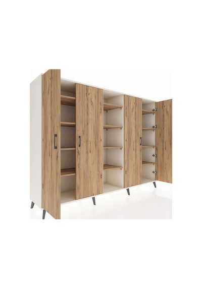 Hyperion Dolap 12 Raflı 4 Kapaklı 220x44x163 Aytaşı-çam Aytaşı-çam