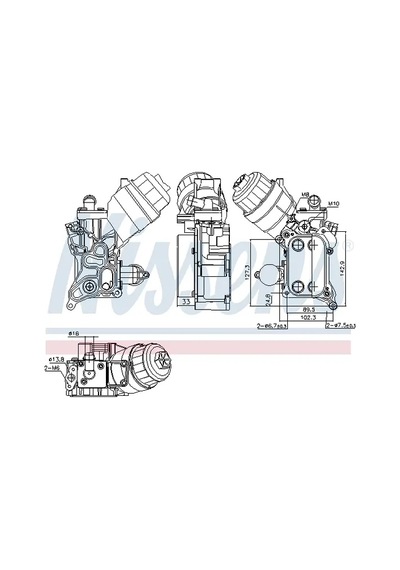 Motor Yağ Soğutucu - Fiat Strada, Grande Punto, Punto, Doblo, Idea, Linea, Mito - Nıssens-91355 13775547