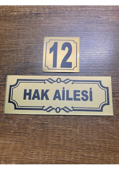 Kapı İsimliği Klasik Ev Dış Kapı İsimliği Çelik Kapı İsimliği Gold0023