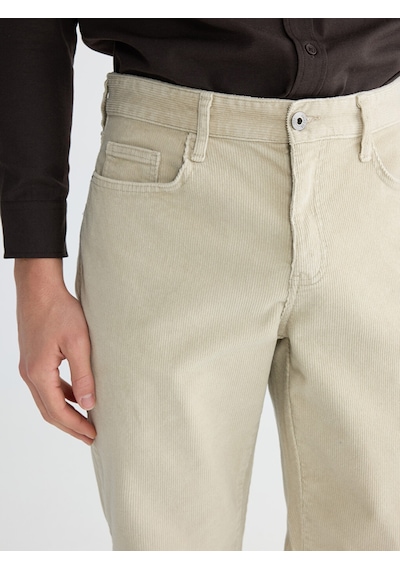 Lcwaıkıkı Classic Bej Standart Kalıp Kadife Erkek Chino Pantolon
