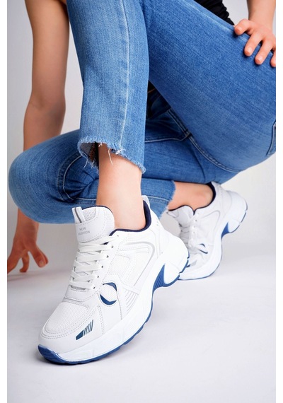 Mcdark Unisex Beyaz Sax Günlük Sneakers Spor Ayakkabı Beyaz - Saks