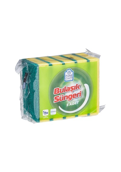 Fine Dreaming Bulaşık Süngeri Düz 5'li - Dayanıklı Ve Yüksek Emicilik 5'li Avantaj Paketi - 5 A Tarı