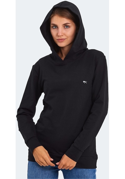 Slazenger KATHY IN Kadın Kapüşonlu Siyah Sweatshirt