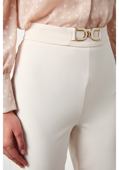 Sateen Aksesuar Detaylı Pantolon - Bej